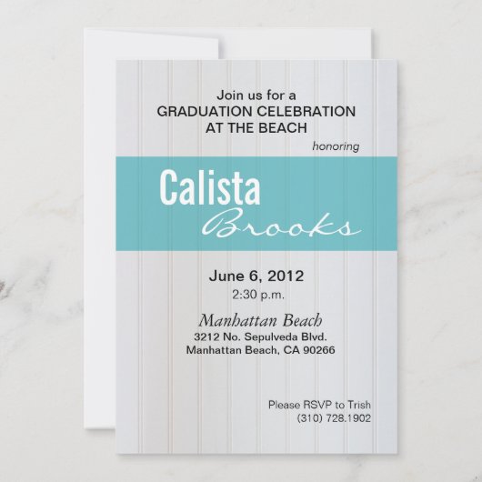 Klasse des Graduation Beach Party Einladung (Rückseite)
