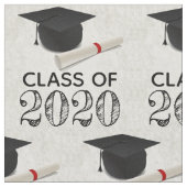 Klasse des Graduation Cap Diploma 2020 Stoff (Nahaufnahme)