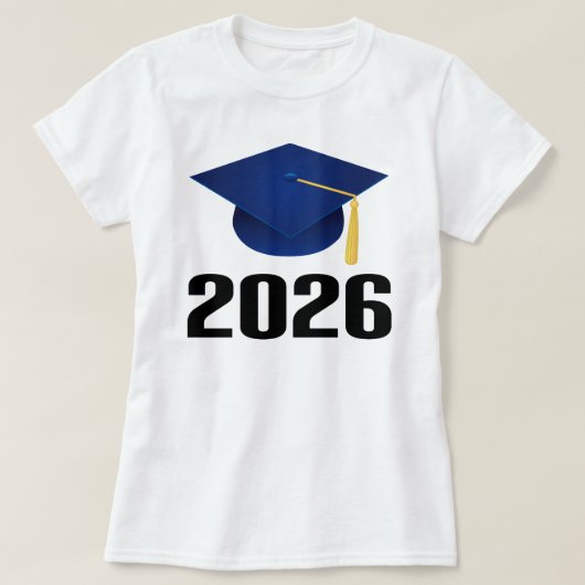 Klasse des graduierten Geschenks des Hut-2026 T-Shirt (Design vorne)