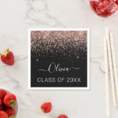 Klasse des Graduiertenstudiums "Blush Pink Black G Serviette (Beispiel)