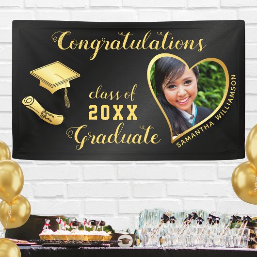 Klasse des Grand Foto Black and Gold Abschlüsse 20 Banner