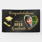 Klasse des Grand Foto Black and Gold Abschlüsse 20 Banner (Horizontal)