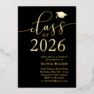 Klasse des Grand Party Black Gold 2025 Folieneinladung