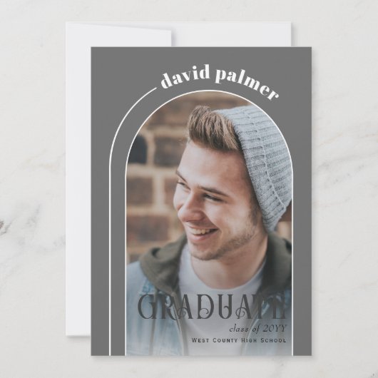 Klasse des grau-grauen Fotos 2025 Einladung (Vorderseite)