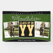Klasse des Green Black & Gold Abschluss Fotos 2024 Banner (Horizontal)