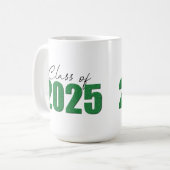 Klasse des grünen Glitzer von 2025 Kaffeetasse (Vorderseite Links)