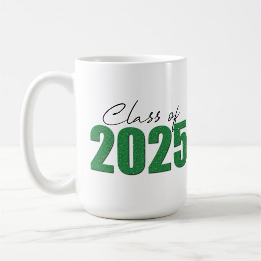 Klasse des grünen Glitzer von 2025 Kaffeetasse (Links)