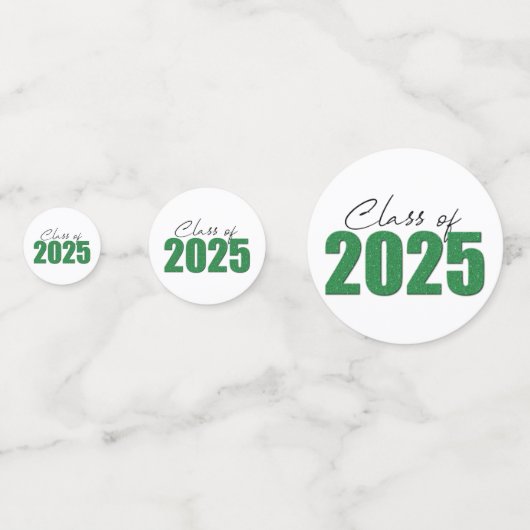 Klasse des grünen Glitzer von 2025 Konfetti (Vorderseiten)
