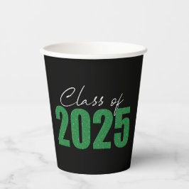 Klasse des grünen Glitzer von 2025 Pappbecher