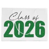 Klasse des grünen Glitzer von 2026 Große Geschenktüte (Rückseite)