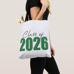 Klasse des grünen Glitzer von 2026 Tasche