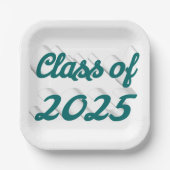 Klasse des grünen Skript-Abschlusses 2025 Pappteller (Vorderseite)