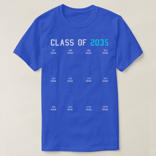 Klasse des Jahres 2035 wächst mit Me Abschluss Fir T-Shirt (Design vorne)