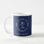 Klasse des Jahres Emblem School Name Navy Abschlus Kaffeetasse (Links)
