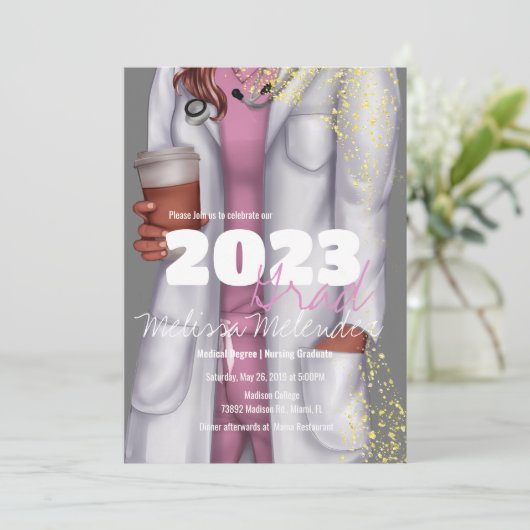 Klasse des Krankenpflegestudiums 2023 Einladung (Stehend Vorderseite)