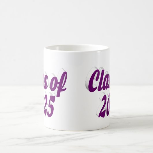 Klasse des lila Abschlusses 2025 Kaffeetasse (Mittel)