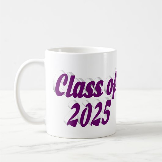Klasse des lila Abschlusses 2025 Kaffeetasse (Links)