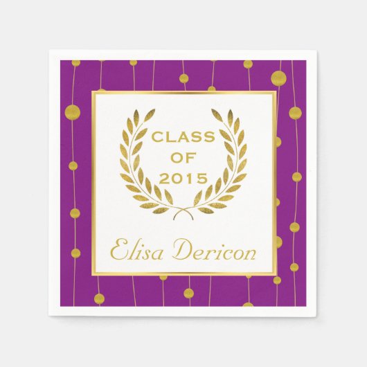 Klasse des lila Abschlusses für den Goldlaurel 201 Serviette (Vorderseite)
