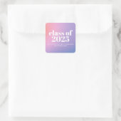 Klasse des Lila Abschlusses mit Farbverlauf 2024 Quadratischer Aufkleber (Tasche)