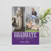 Klasse des Lila Abschlusses mit vier Fotos hinzufü Ankündigung (Stehend Vorderseite)