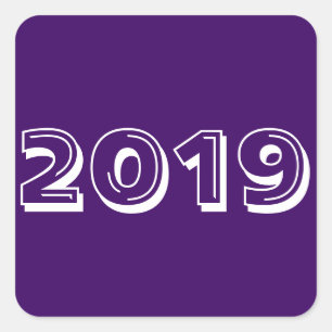 Klasse des Lila Aufklebers für den Platz 2019 von Quadratischer Aufkleber