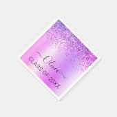 Klasse des Lila Schwarzen Glitzer 2022 Serviette (Ecke)