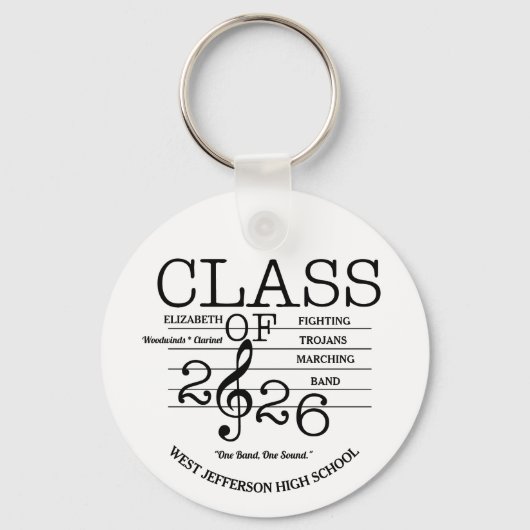 Klasse des Marching-Band-Abschlusses 2026 Schlüsselanhänger (Vorderseite)