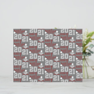 Klasse des Maroon Gray Scrapbook Paper 2021