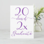 Klasse des Minimal-Abschlusses für Violet-Script 2 Einladung (Stehend Vorderseite)