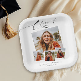 Klasse des Minimalistischen Fotos Grad Party 2025 Pappteller