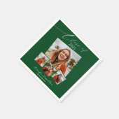 Klasse des Minimalistischen Fotos Grad Party 2025 Serviette (Ecke)