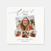 Klasse des Minimalistischen Fotos Grad Party 2025 Serviette (Vorderseite)