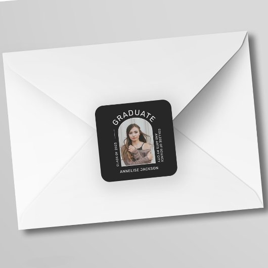 Klasse des minimalistischen Fotos Quadratischer Aufkleber