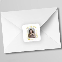 Klasse des minimalistischen Fotos Quadratischer Aufkleber