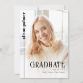 Klasse des minimalistischen GRADUATE-Fotos 2025 Einladung (Vorderseite)