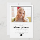 Klasse des minimalistischen GRADUATE-Fotos 2025 Einladung (Rückseite)