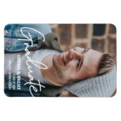 Klasse des modernen Fotos für männliche Graduate 2 Magnet (Horizontal)