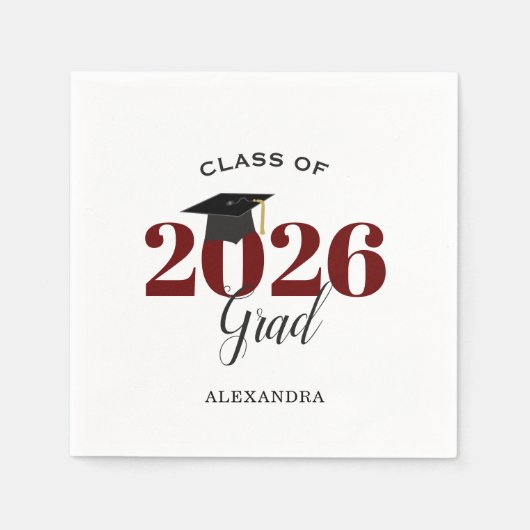 Klasse des modernen Graduate-Maroons 2025 Serviette (Vorderseite)