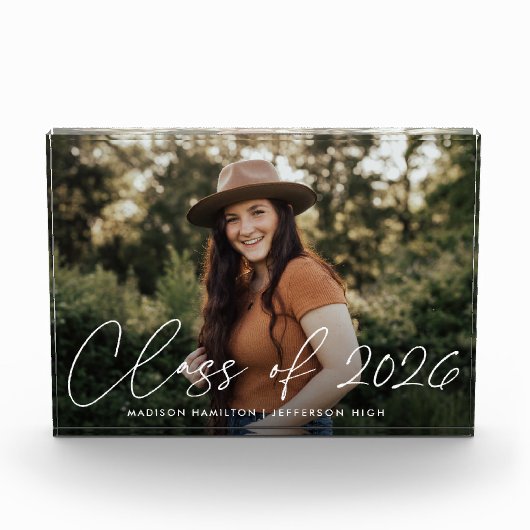 Klasse des modernen White Script-Abschlusses 2022 Fotoblock (Vorderseite)