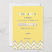 Klasse des modernen Zickzack gelben Abschlusses 20 Einladung (Rückseite)