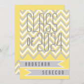 Klasse des modernen Zickzack gelben Abschlusses 20 Einladung (Vorne/Hinten)