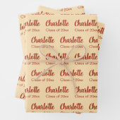 Klasse des Musters für Pfirsich- und Red Graduate Geschenkpapier Set (Beispiel)