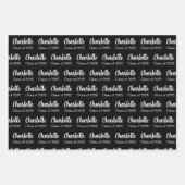 Klasse des Musters für Schwarz-weiße Graduate Name Geschenkpapier Set (Vorderseite)