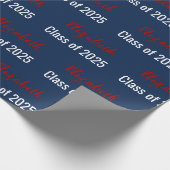 Klasse des Namens des Red White and Blue Graduate Geschenkpapier (Ecke)