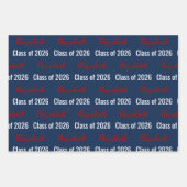 Klasse des Namens des Red White and Blue Graduate  Geschenkpapier Set (Vorderseite 2)
