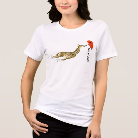 Klasse des Niedlichen Giraffenschirms 2025 Tri-Blend Shirt (Vorderseite)