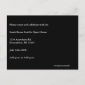 Klasse des offenen Abschlusses in Rosa und Schwarz Einladungspostkarte (Rückseite)