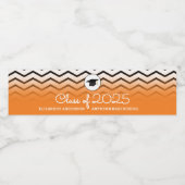 Klasse des Orange- und Black Chevrons-Abschlusses  Wasserflaschenetikett (Einzelnes Label)