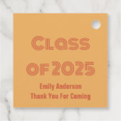 Klasse des Orange- und Rot-Orange-Abschlusses 2025 Geschenkanhänger (Rückseite)