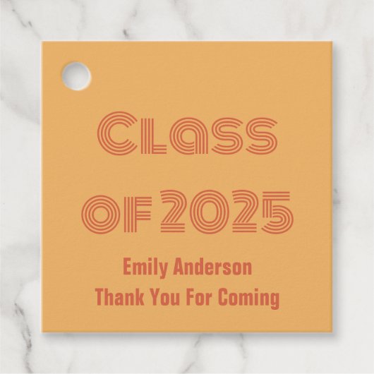 Klasse des Orange- und Rot-Orange-Abschlusses 2025 Geschenkanhänger (Vorderseite)